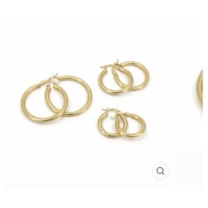 Classic Gold Hoop Earrings Set 10K